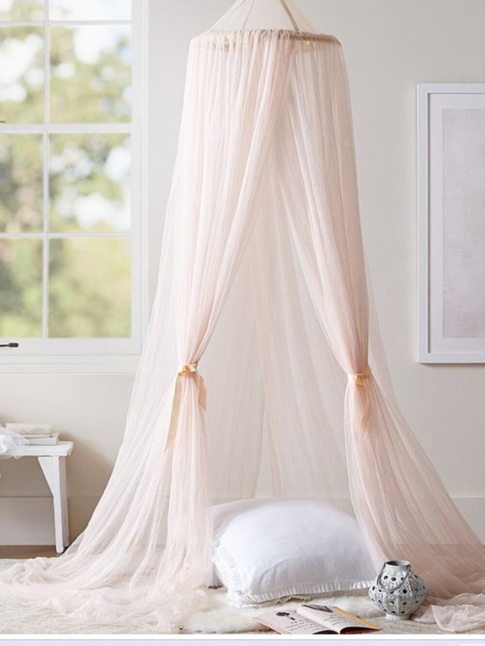 Pottery Barn Kids Pink Glitter Tulle Canopy NEW!